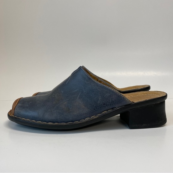 Josef Seibel Shoes - Josef Seibel Mules, Navy Blue & Tan